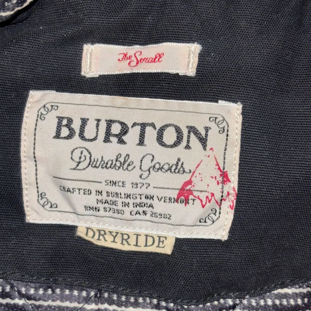 Burton‎ Durable Goods Mens S Black Hooded Parka Jacket Canvas Quilted Lining